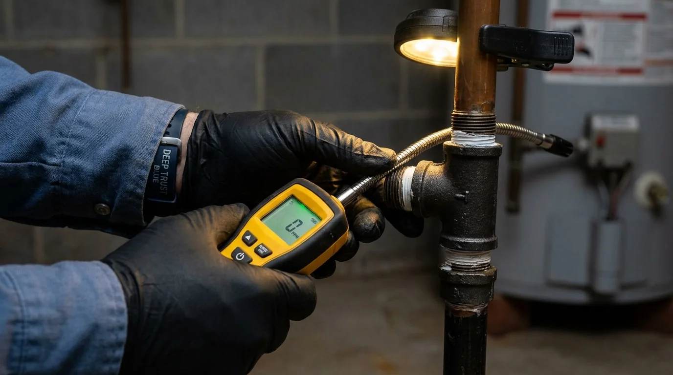 Gas leak detection with electronic sniffer by Johns Plumbing LLC in Cresskill